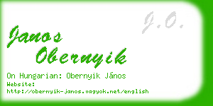 janos obernyik business card